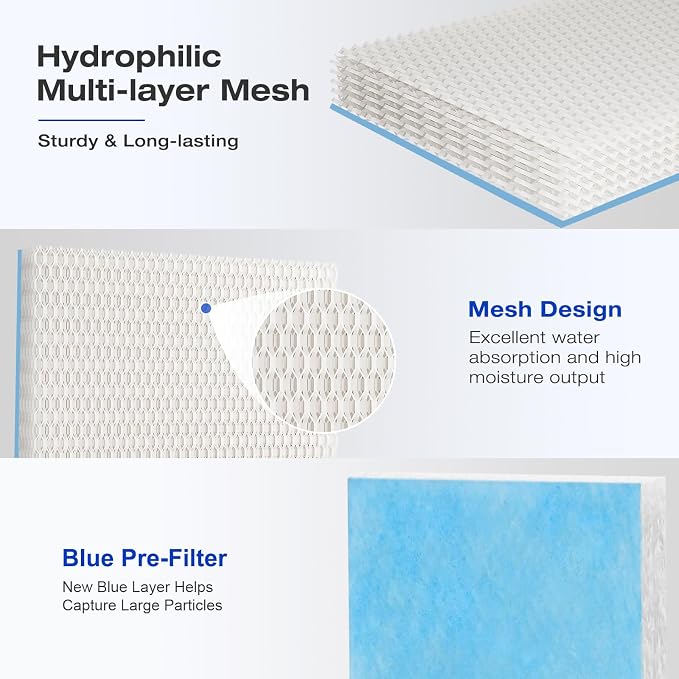 6 Pack Blue HFT600 Humidifier Wick Filter, - Image 4