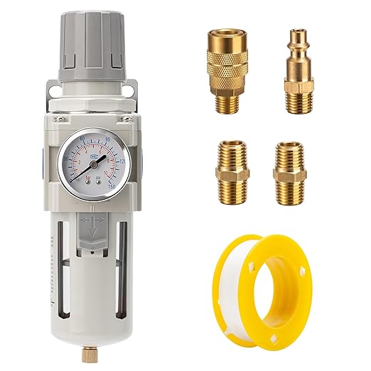 Industrial Air Compressor Filter Regulator Combo 3/8" NPT 0-150 PSI w/Semi-Auto by LNCHKA