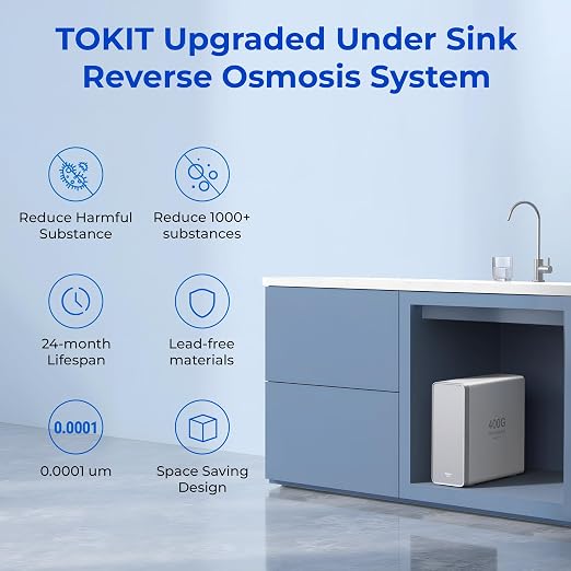 TOKIT Reverse Osmosis Water Filter, U1 Alkaline Mineral Under Sink Water Filter - Image 6