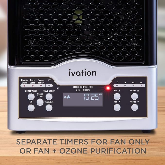 Ivation 5-in-1 HEPA Air Purifier & Ozone Generator W/Digital Display Timer and - Image 6