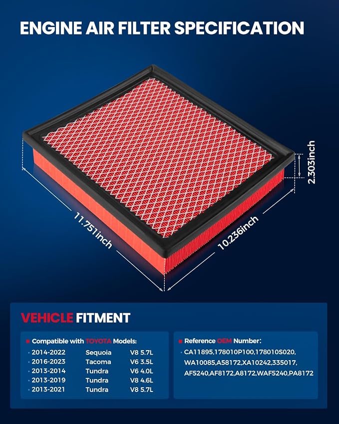 KAX Engine Air Filter CA11895 Compatible - Image 2