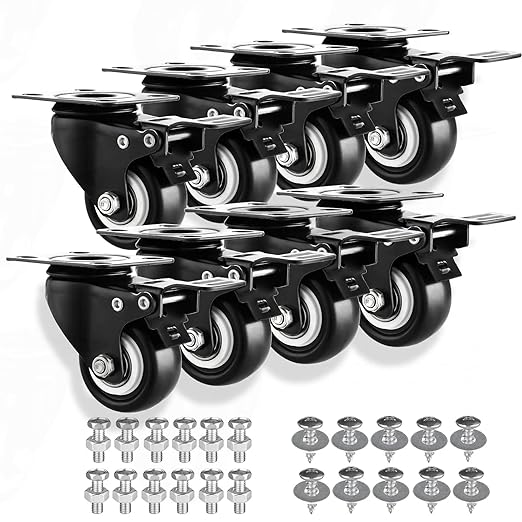 1.5" Casters Set of 8 Heavy-duty Industrial Caster Wheels by GcFoir