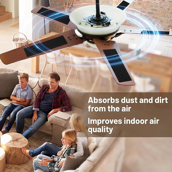 10 Pack Ceiling Fan Blade Air Purifier Pads, Self Adhesive Activated Carbon - Image 9