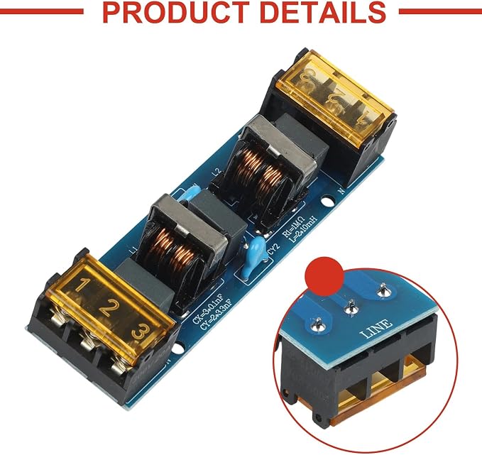 Two-Stage Low-Pass for EMI Power Filter Board 6A/25A High-Frequency Noise - Image 2