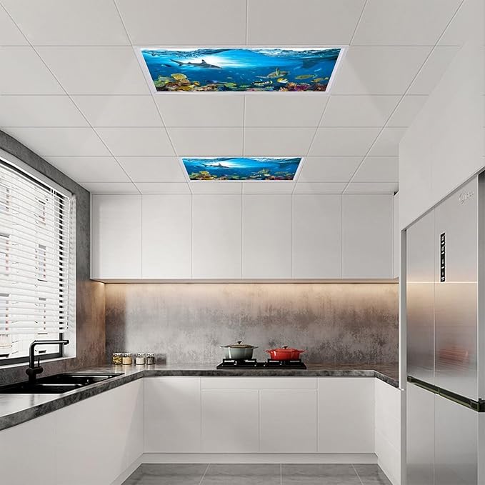 2 Pack Fluorescent Light Covers 4 X 2 Feet Underwater Paradise Magnetic Light - Image 8
