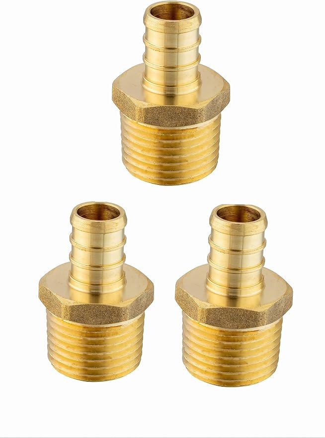 EFIELD Pex 3/4 Inch x 3/4 Inch NPT Male Adapter Brass Crimp Fitting by EFIELDPEXTUBING