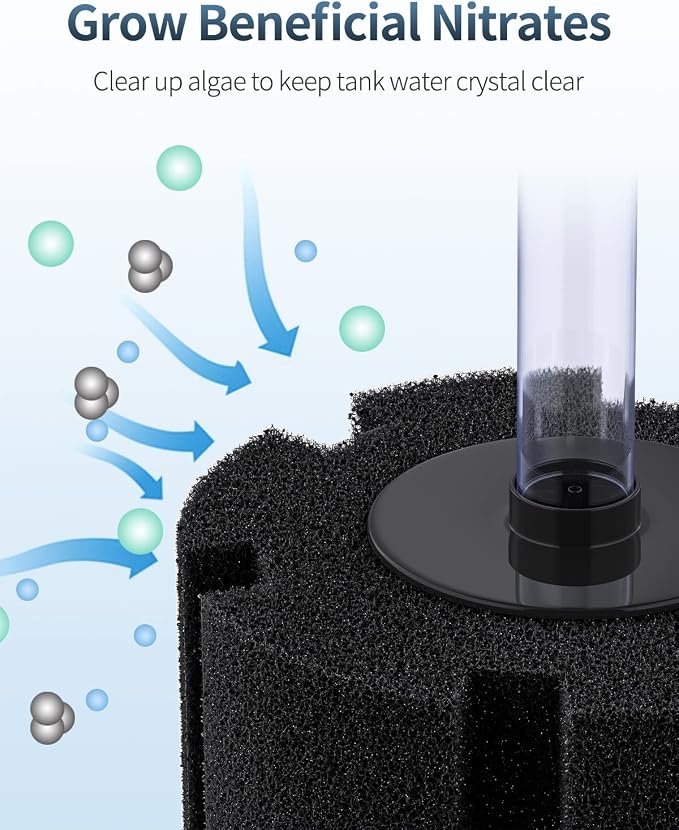 Pawfly Aquarium Large Bio Sponge Filter Quiet Betta Fry Shrimp and Fish Foam - Image 3