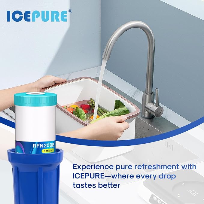 ICEPURE 5 Micron 20" x 4.5" RFN20BB Whole House Iron & Manganese Reduce Water - Image 8