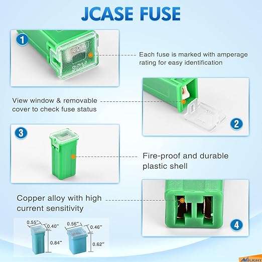 Nilight Blade Jcase Car Fuse Assortment Kit 5A 7.5A 10A 15A 20A 25A 30A - Image 5