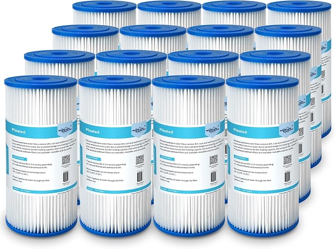 Membrane Solutions 50 Micron Pleated Water Filter Home 10"x4.5" Whole House by MembraneSolutions