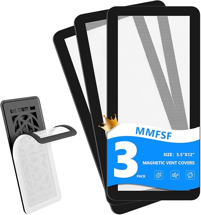 Magnetic Vent Screen Mesh Covers 3 Pack -5.5x12, Air Vent Filters by Welcometommfsf