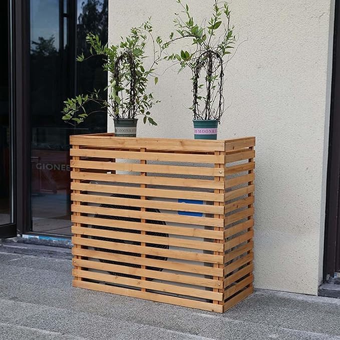 Wood Air Conditioner Fence Screen by Unknown