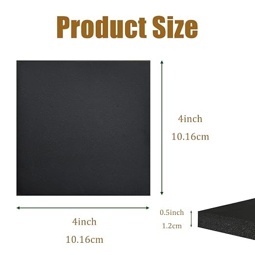 4 Pieces Adhesive Foam Padding 1/2 in Thick X 4 in X 4 in, Anti Vibration Pads - Image 2