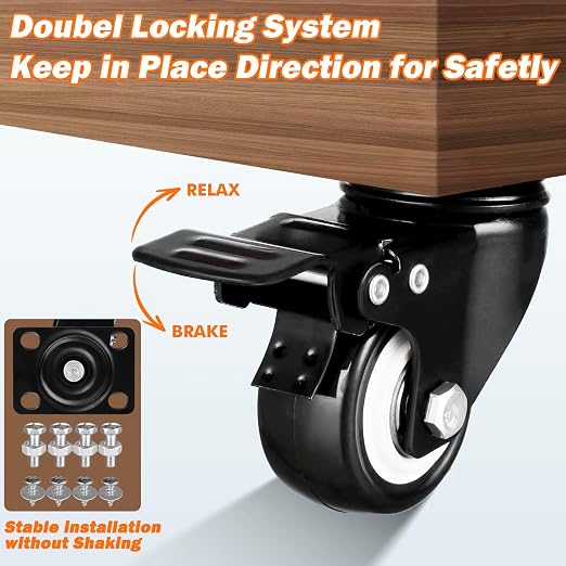 2" Casters Set of 28 Heavy-Duty Industrial Caster Wheels - Image 2