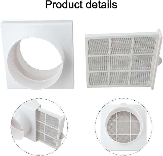 Duct Air Filter for PVC and PE Pipe Ventilation, Removable Washable Aluminum - Image 8