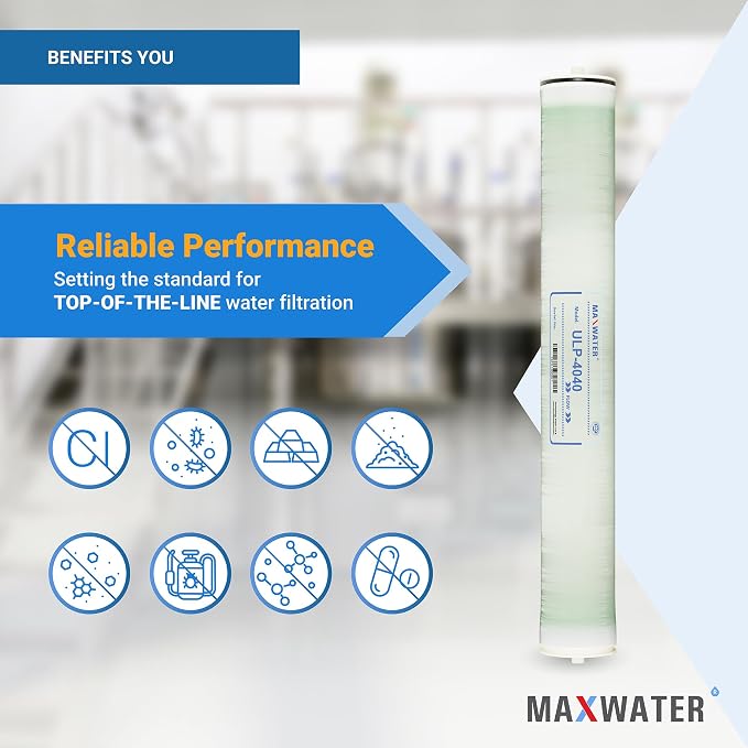 Max Water ULP-4040 Reverse Osmosis 4" x 40" RO Membrane, 2600 GPD | ULP 4040 - Image 6