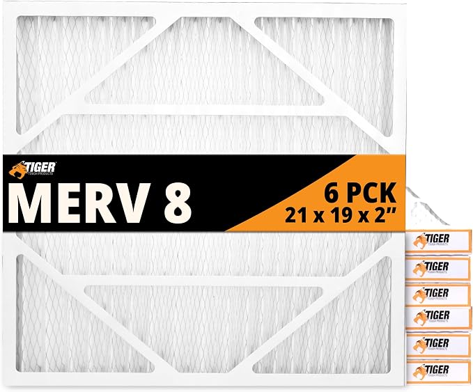 Tiger Tough 21x19x2 Air Filter MERV 8 MPR 600-800, High-Performance Pleated by TIGERTOUGHPRODUCTS
