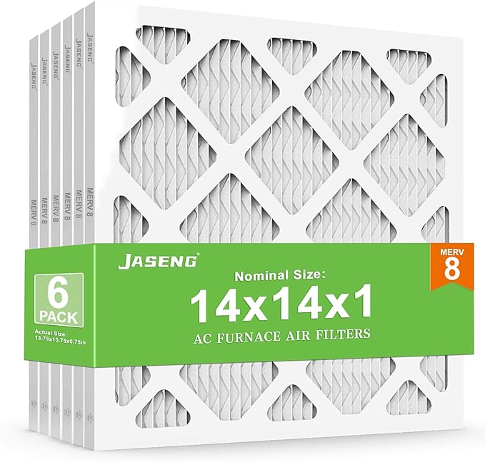 JASENG14x14x1 Air Filters, MERV 8 Pleated HVAC Furnace Filters by NewFilter