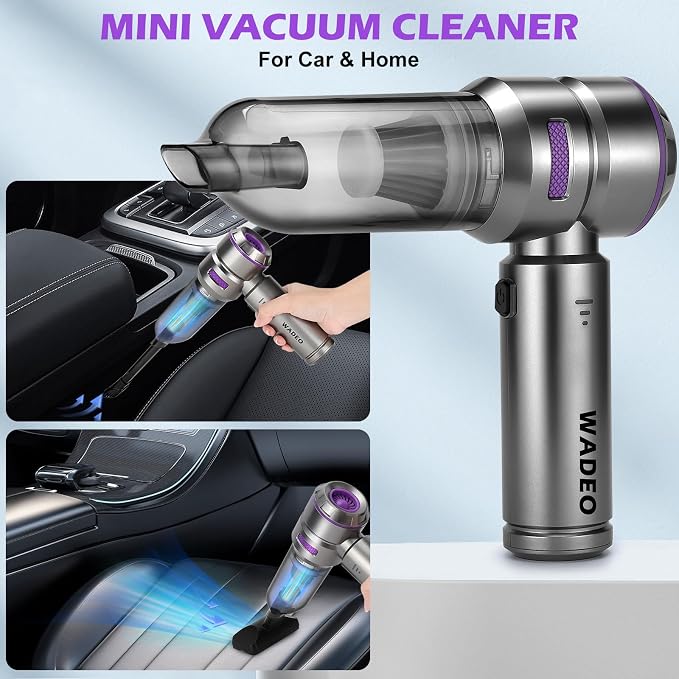 WADEO Handheld Vacuum Cordless, 4-in-1 21000PA Brushless Car Vacuum & 210000RPM - Image 2