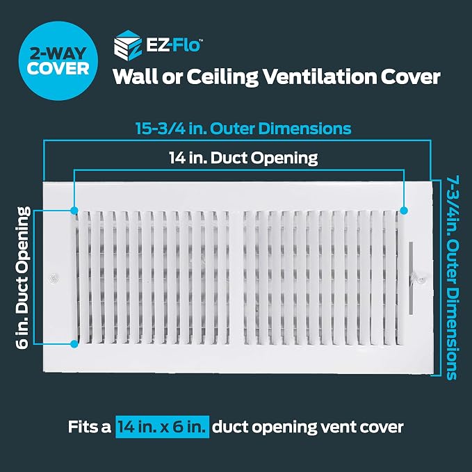 EZ-FLO 14 x 6 Inch Air Vent Cover - Image 2