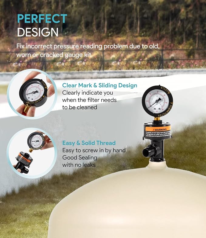 sixcow 98209800 High Flow Manual Relief Valve w/Pressure Gauge & 270100 Black - Image 4