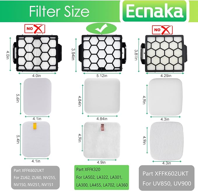 LA502 Filters Replacement for Shark LA502, LA702 Rotator Lift-Away ADV DuoClean - Image 4