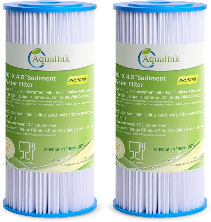 AQUALINK PPL10BB 10" x 4.5" Whole House Pleated Sediment Filter by AQUALINK