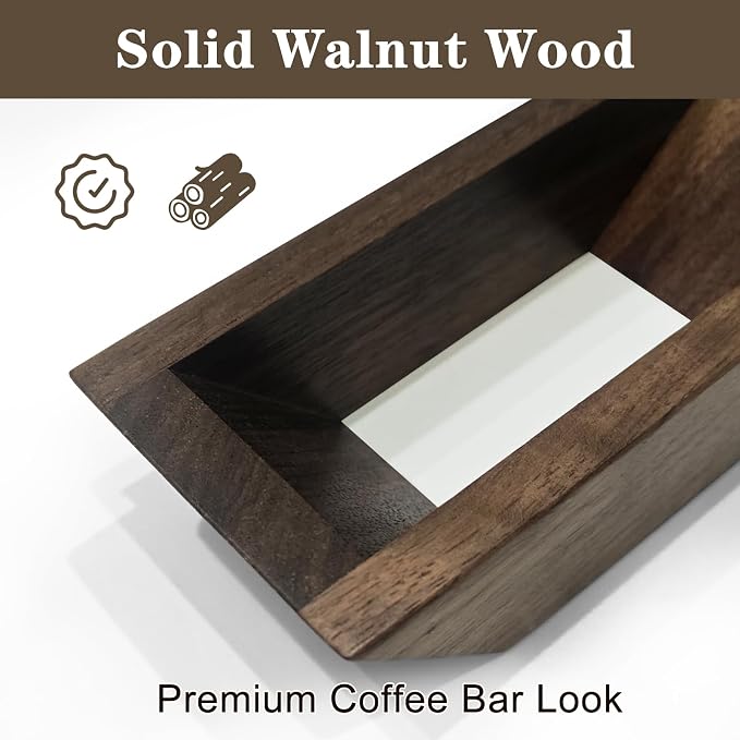 Coffee Filter Holder Magnetic, Solid Walnut Wood Coffee Filter Storage Organizer - Image 7