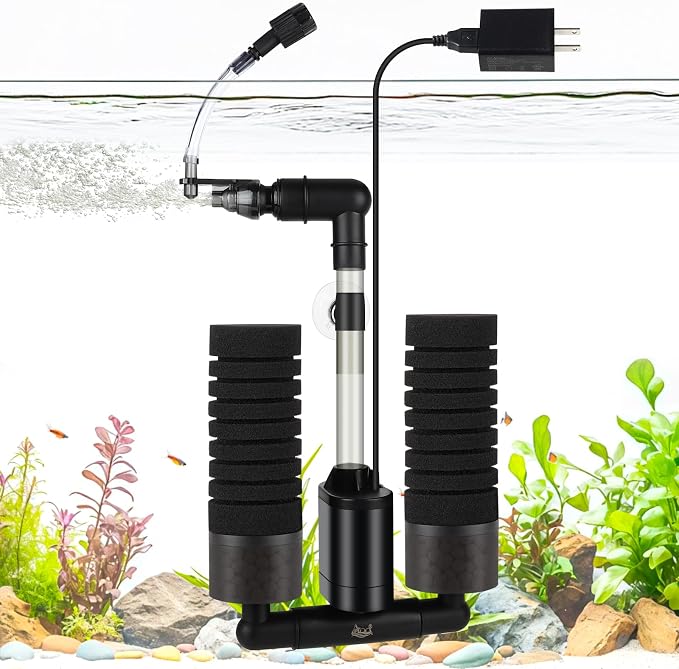 AQQA Electric Sponge Filter for Aquarium – Quiet USB Powered Breeding & Shrimp by AQQA