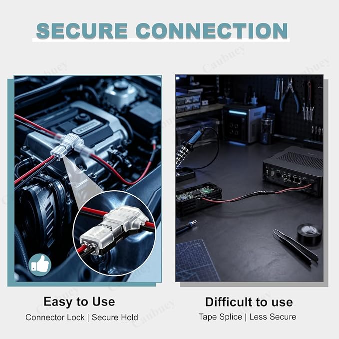 12PCS Quick Connect Wire Connectors, 3 Way 2 Pin Low Voltage T Tap Wire - Image 6