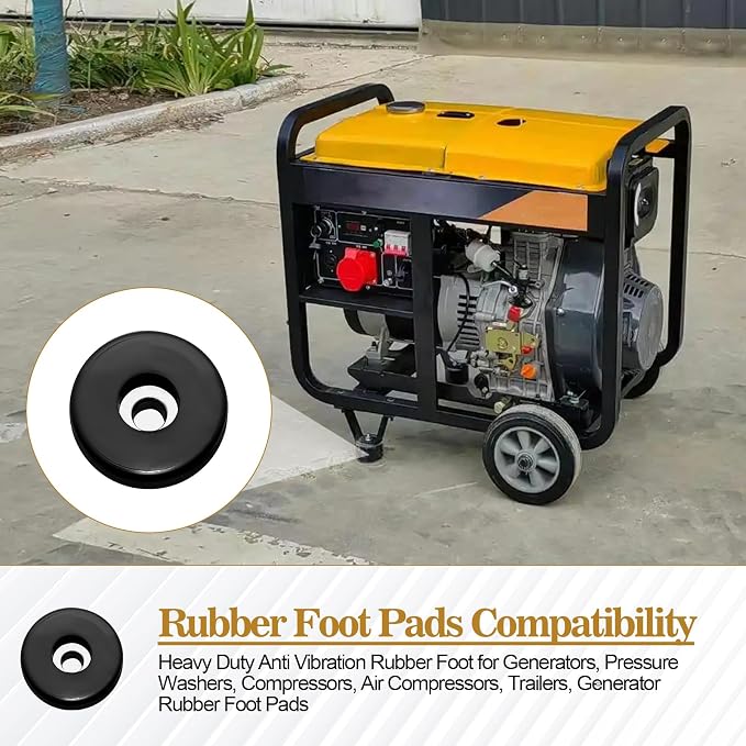 Heavy Duty Anti-Vibration Rubber Feet 0.75 x 1.5 Inches Fits Air Compressors - Image 6