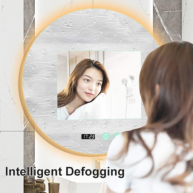 Yu Ru Wall Mirror for Bathroom, Led Illuminated Bathroom Mirror, Dimmable Touch - Image 4