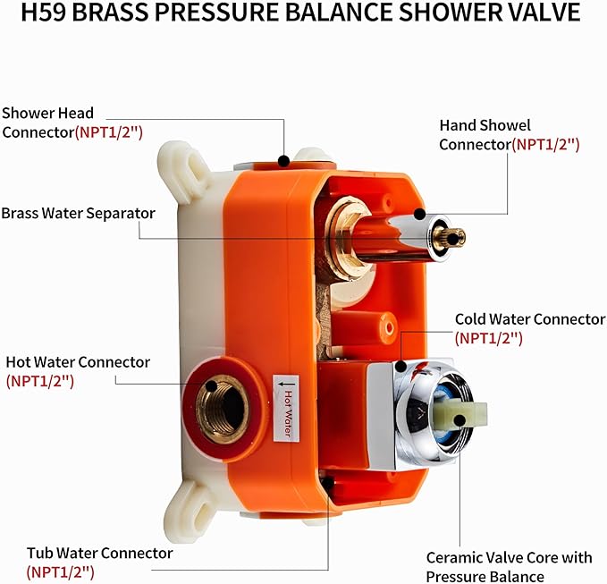 12inch Polished Chrome Shower System with Tub Spout, Shower Faucet Set with Rain Shower Head and Handheld 3-Setting, Waterfall Bathtub Spout Rainfall Shower Combo Set for Bathroom Wall Mounted
