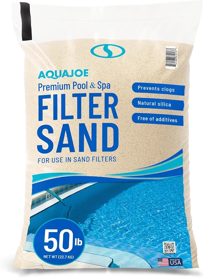Aqua Joe Premium Pool and Spa Filter Sand, Natural Silica, 50 Lb Bag by AquaJoe%C2%AE