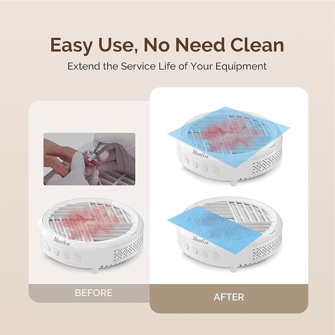 MelodySusie 200 Sheets Nail Dust Collector Filter Paper, Disposable Dust Vacuum - Image 4