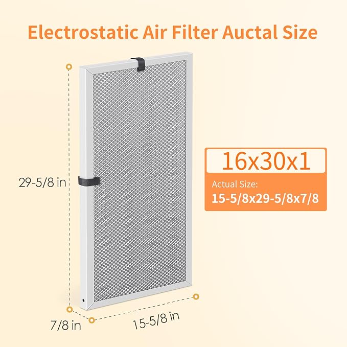 2-Pack 16x30x1 MERV 8 Reusable & Washable Electrostatic Air Filters - Image 2