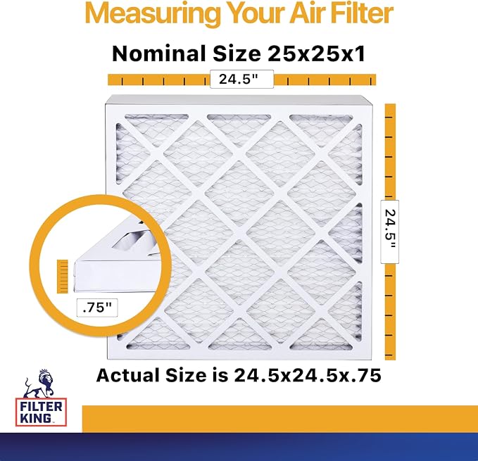 Filter King 25x25x1 Air Filter | 6-PACK | MERV 13 HVAC Pleated A/C Furnace - Image 2