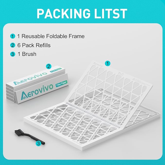 14x20x1 Refillable Air Filter Kit, MERV 8, 1 Reusable Foldable Frame ＆ 6 Refills - Image 2