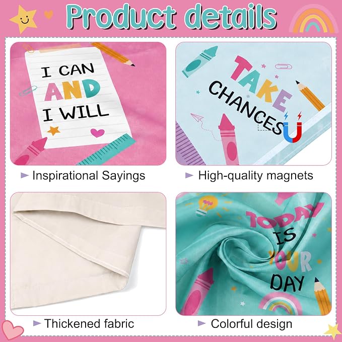 8Pcs Classroom Light Covers for Fluorescent Lights, Pastel Positive Rainbow - Image 3