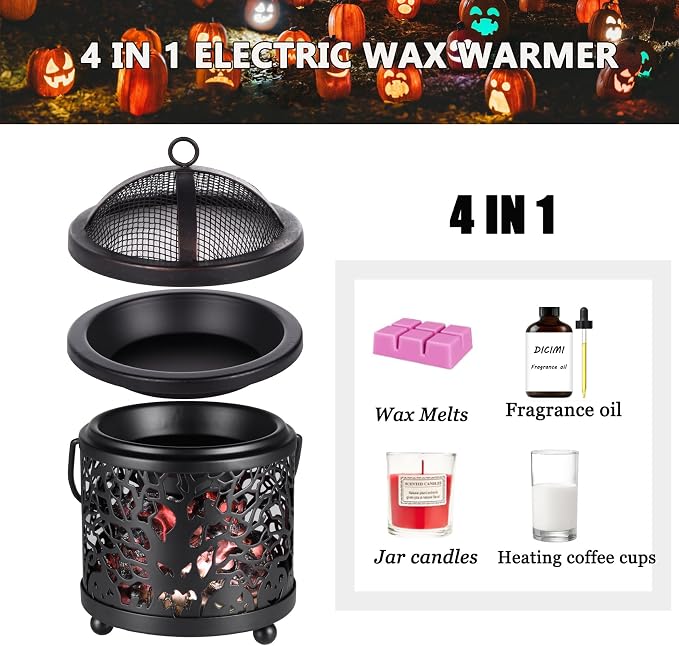 Dicimi Halloween Wax Melt Warmer – 3-in-1 Candle Warmer Lamp - Image 5