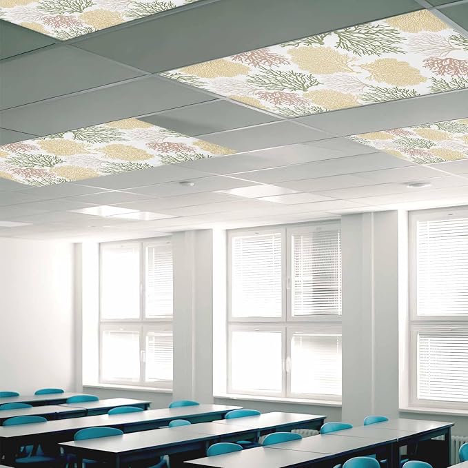 3 Pack Fluorescent Light Cover for Classroom Ceiling Light, Nautical Ocean - Image 2