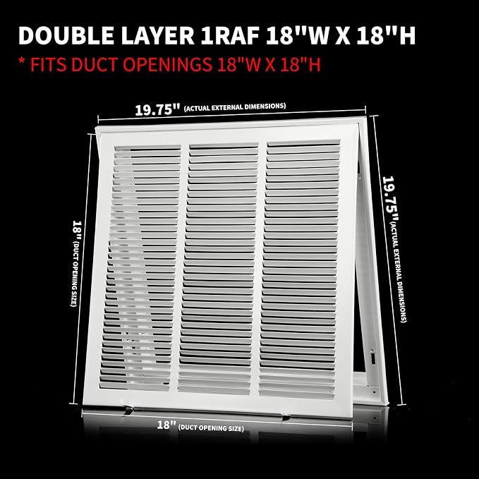 18x18 Return Air Grill, Return Air Vent Cover - Image 5