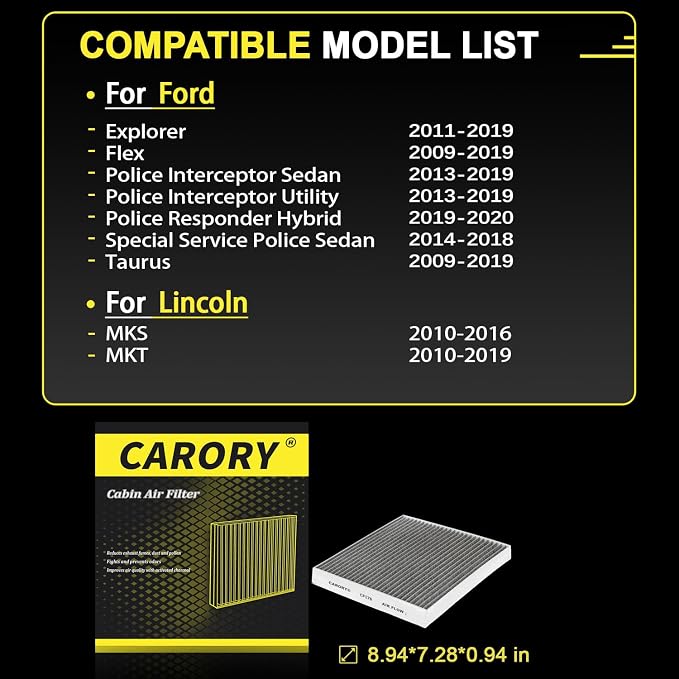CARORY Cabin Air Filter w/Activated Carbon - Image 3