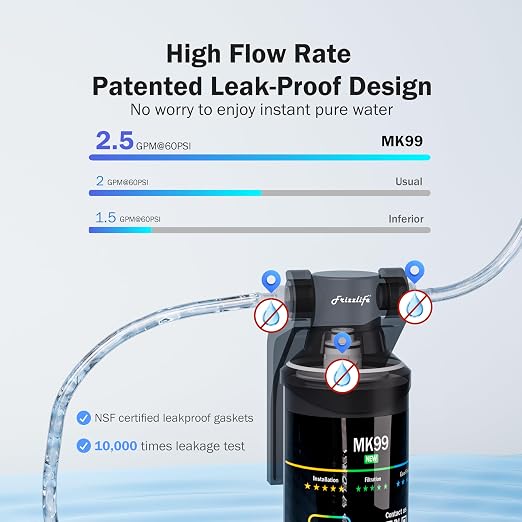 Frizzlife Under Sink Water Filter System-NSF/ANSI 53&42 Certified High Capacity - Image 4