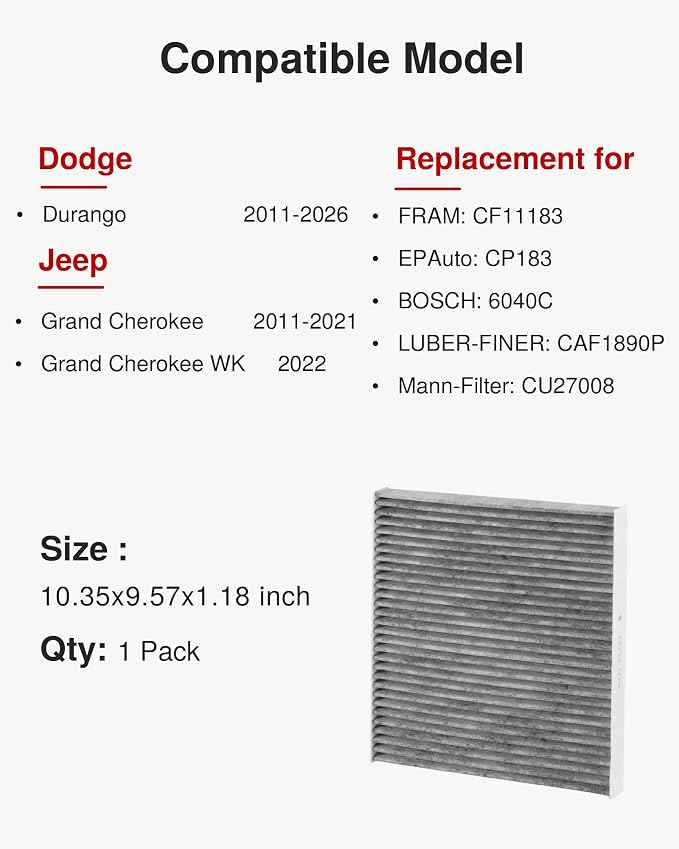 Puroma Cabin Air Filter with Activated Carbon, Replacement - Image 2