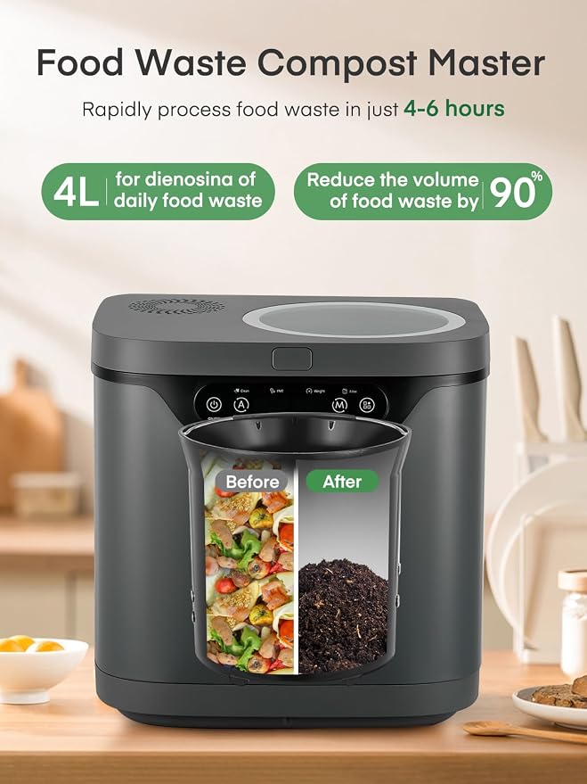 Electric Composter for Kitchen 4L, Countertop Compost Bin Indoor - Image 2