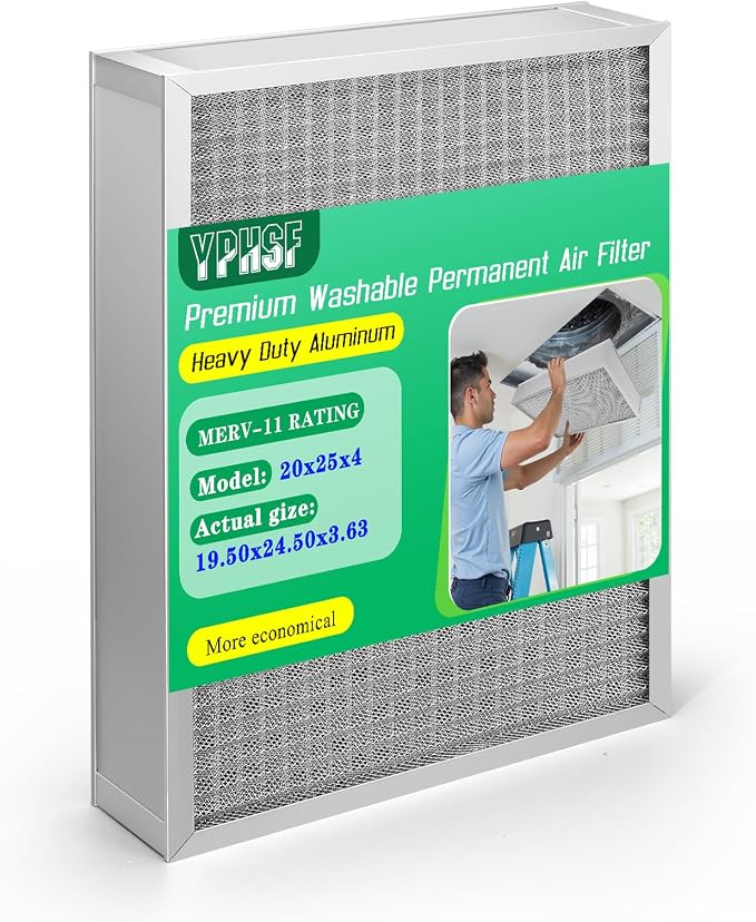 20x25x4 Air Filter, MERV11 Rated Electrostatic Filter, Washable and Reusable by Unknown