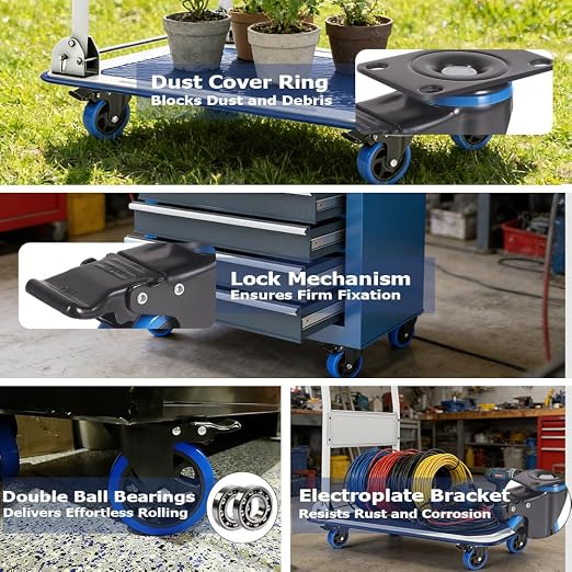 5 Inch Caster Wheels, Casters Set of 4 Heavy Duty - Image 3