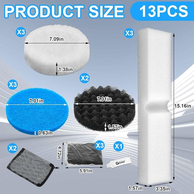34 Pcs Aquarium Media Replacement Kit Compatible - Image 2
