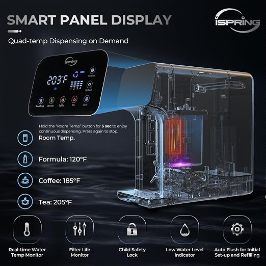 iSpring RCD100 5-Stage Countertop Reverse Osmosis System, Instant Hot RO Water - Image 4